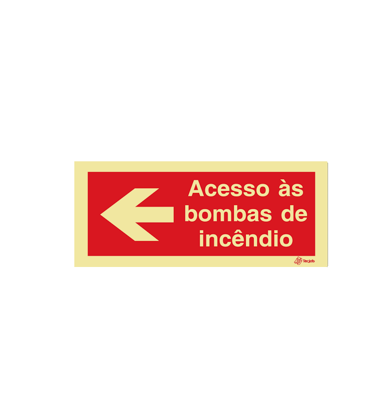 Sinalética Acesso às Bombas de Incêndio  - Seta para a Esquerda - I0571