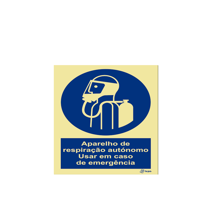 Sinalética Aparelho de Respiração Autónomo Usar em Caso de Emergência - OB0097