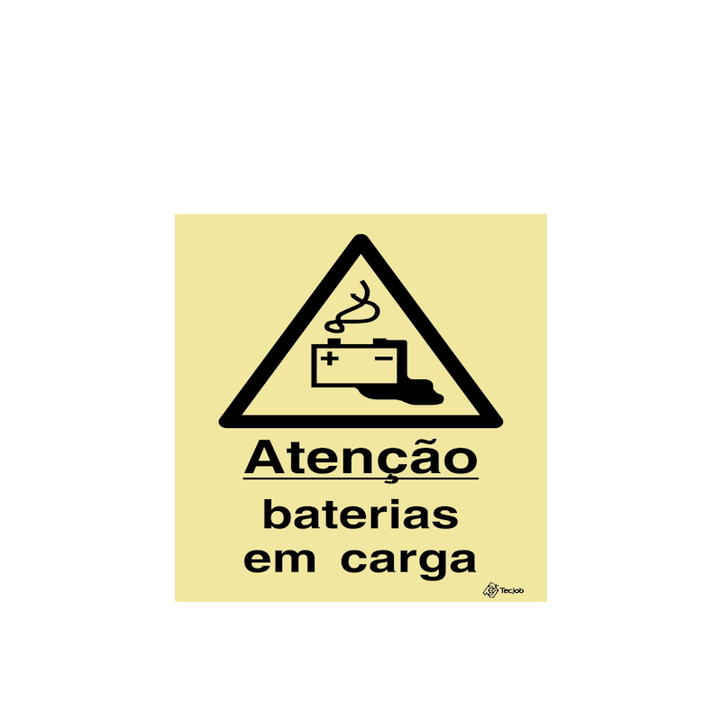Sinalética Atenção Baterias em Carga - IS0342