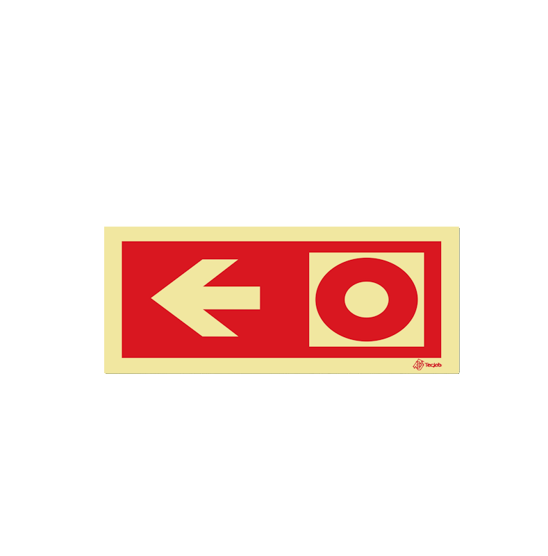Sinalética Botão de Alarme - Seta para a Esquerda - I0463