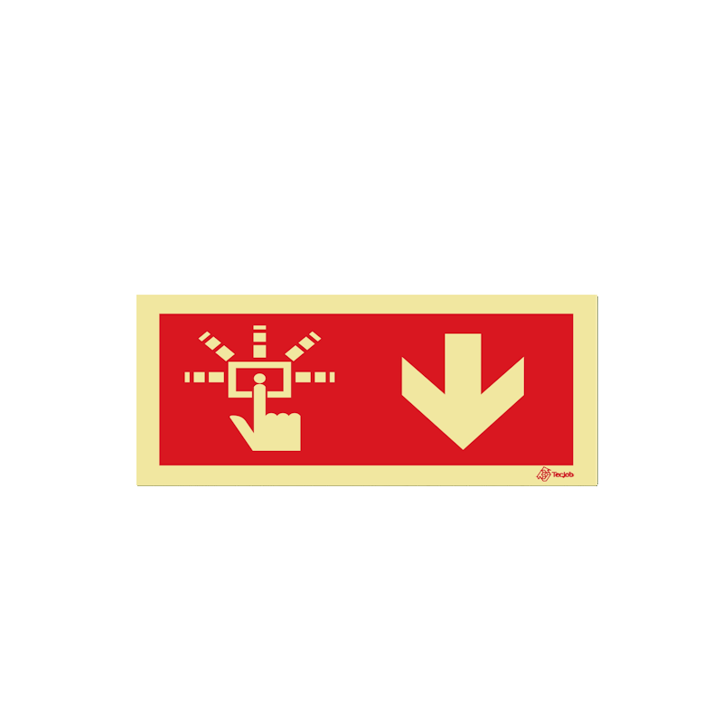Sinalética Botão de Alarme - Seta para Baixo - I0456