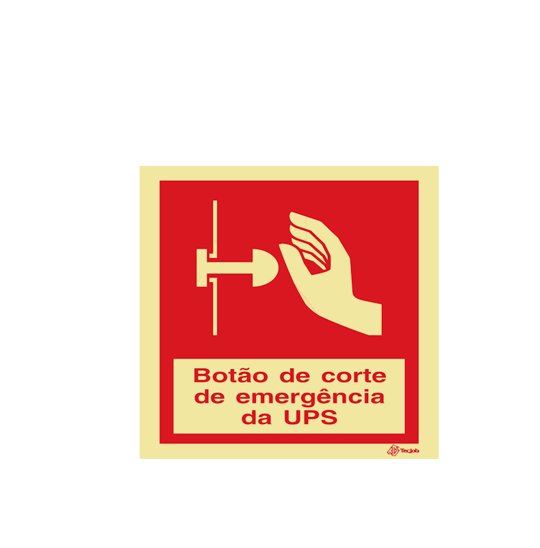 Sinalética Sistema Botão de Corte de Emergência da UPS - I0322