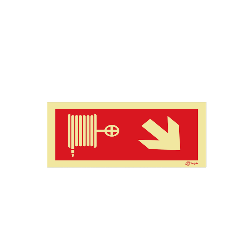 Sinalética Carretel - Seta Diagonal Direita para Baixo - I0447