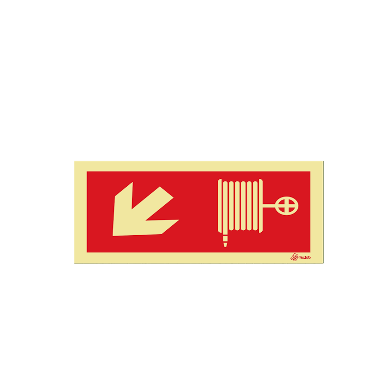 Sinalética Carrete - Seta Diagonal Esquerda para Baixo – I0445