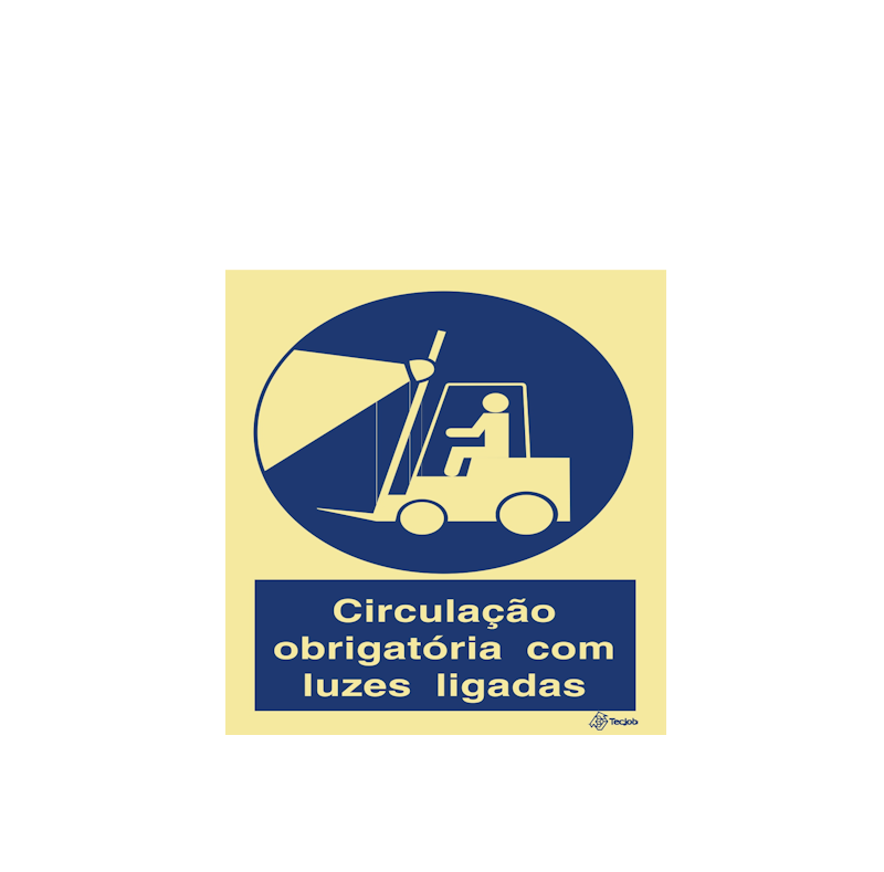 Sinalética Circulação Obrigatória com Luzes Ligadas - OB0154