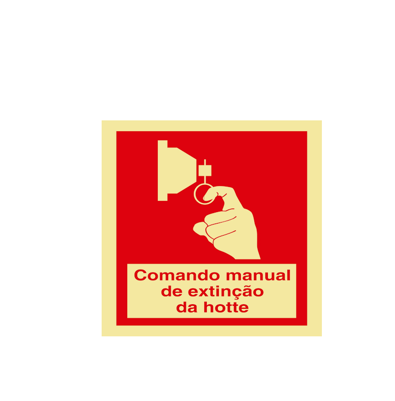 Sinalética Comando Manual de Extinção da Hotte - I0337