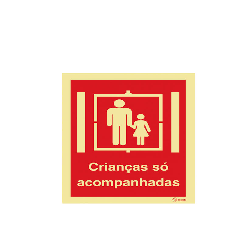 Sinalética Crianças Só Acompanhadas no Elevador – I0371