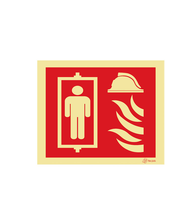 Sinalética Elevador Exclusivo para Bombeiros – I0355