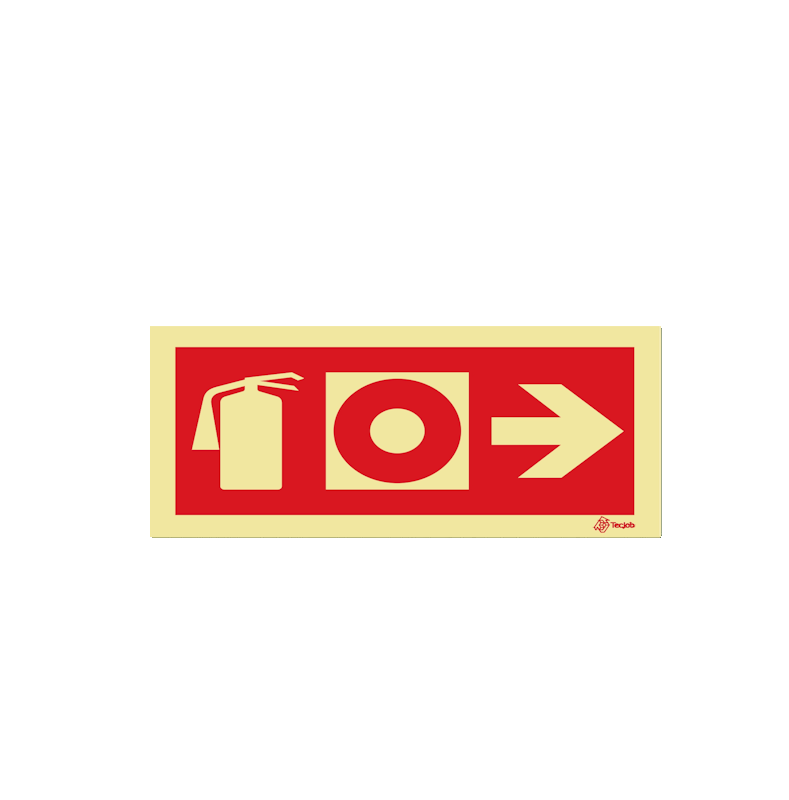 Sinalética Extintor e Botão de Alarme - Seta para a Direita - I0467