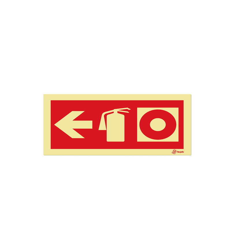 Sinalética Extintor e Botão de Alarme - Seta para a Esquerda - I0469