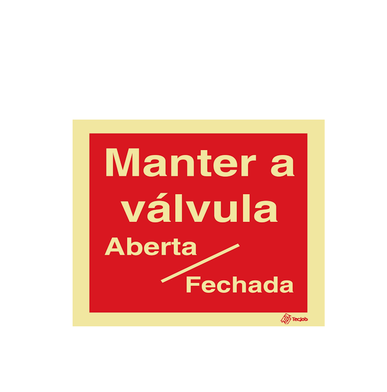 Sinalética Manter a Válvula Aberta/Fechada - I0508