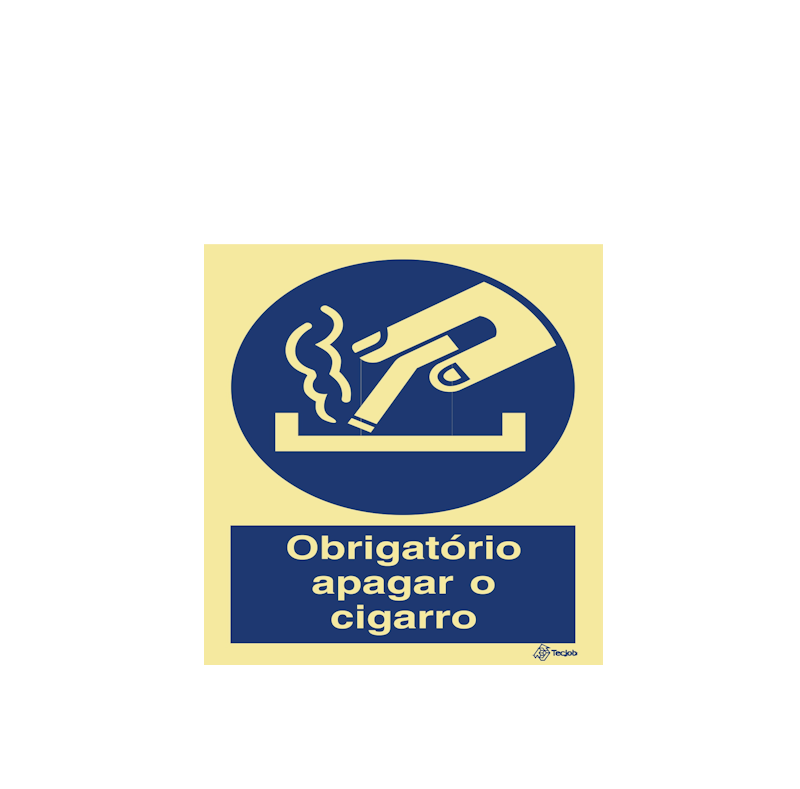 Sinalética Obrigatório Apagar o Cigarro - OB0157