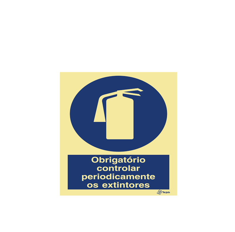 Sinalética Obrigatório Controlar Periodicamente os Extintores - OB0142