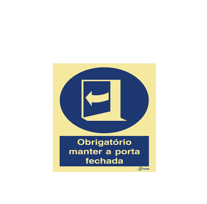Sinalética Obrigatório Manter a Porta Fechada - OB0193