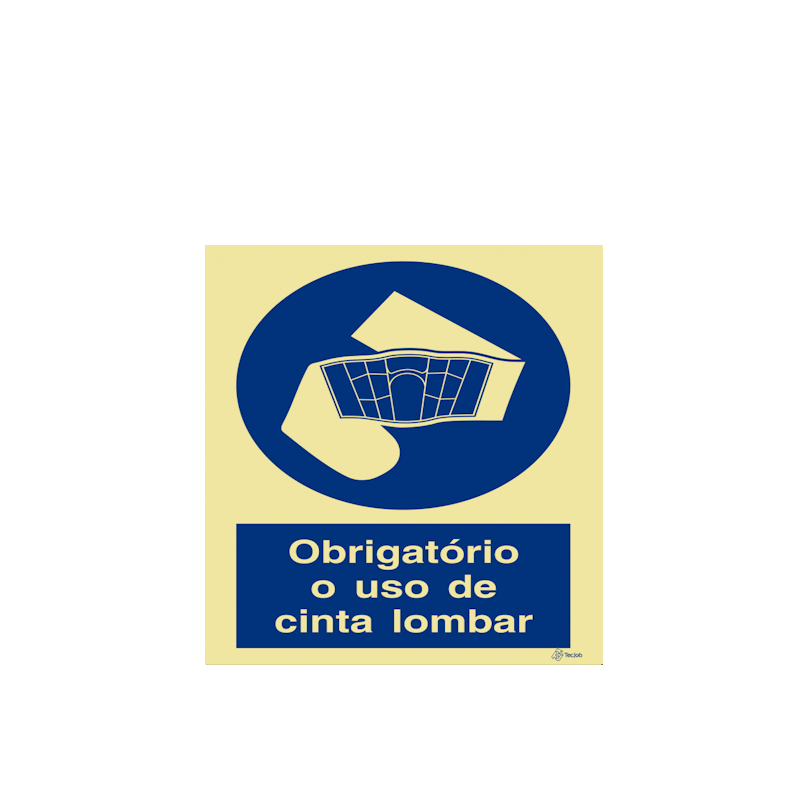 Signage indicating mandatory use of lumbar support belt - OB0106