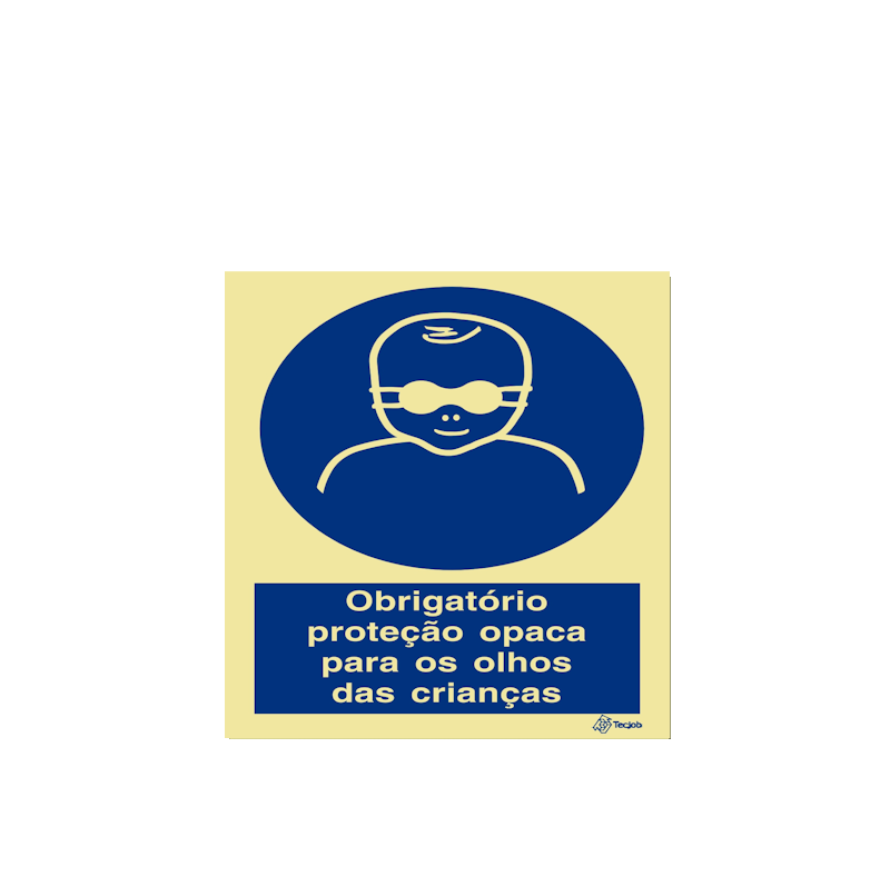 Sinalética Obrigatório Proteção Opaca para os Olhos das Crianças - OB0058