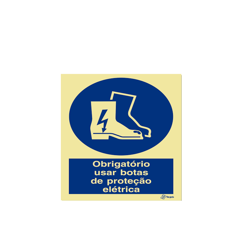 Sinalética Obrigatório Usar Botas de Proteção Elétrica - OB0052