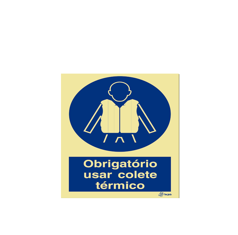 Sinalética Obrigatório Usar Colete Térmico - OB0098