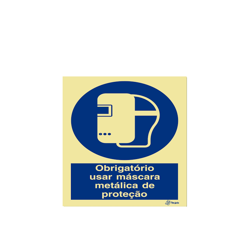 Sinalética Obrigatório Usar Máscara Metálica de Proteção - OB0050