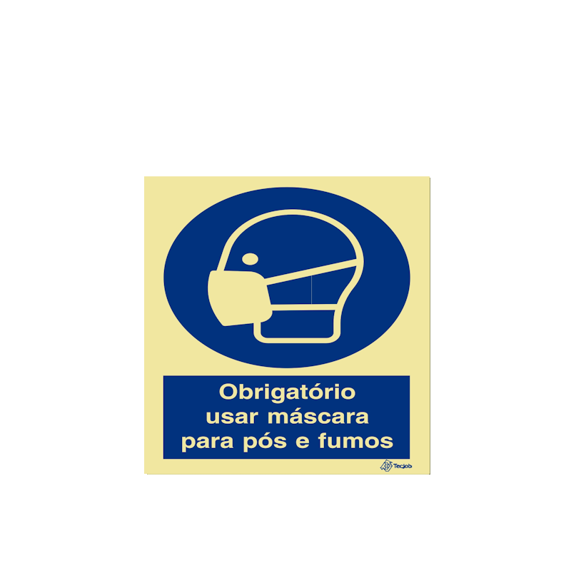 Sinalética Obrigatório Usar Máscara para Pós e Fumos - OB0048