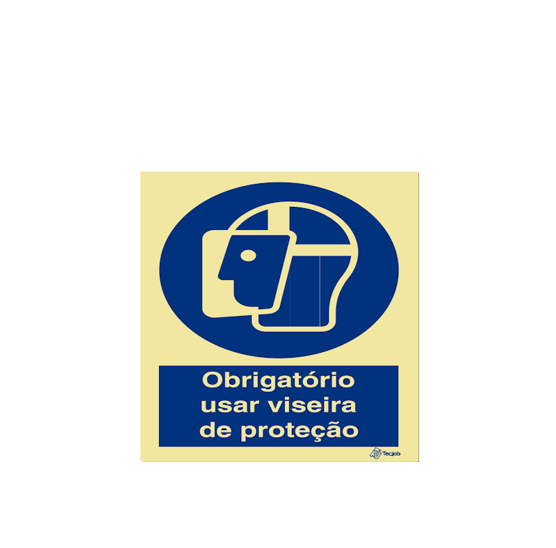 Sinalética Obrigatório Usar Viseira de Proteção - OB0049