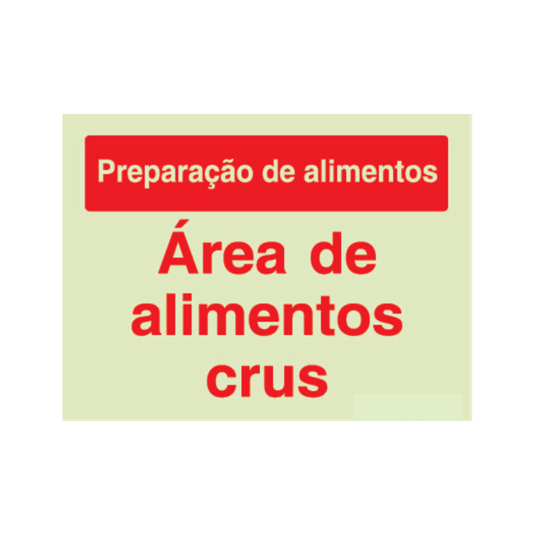 Sinalética Informação Contolo de Qualidade: Área de Alimentos Crus - CQ0035