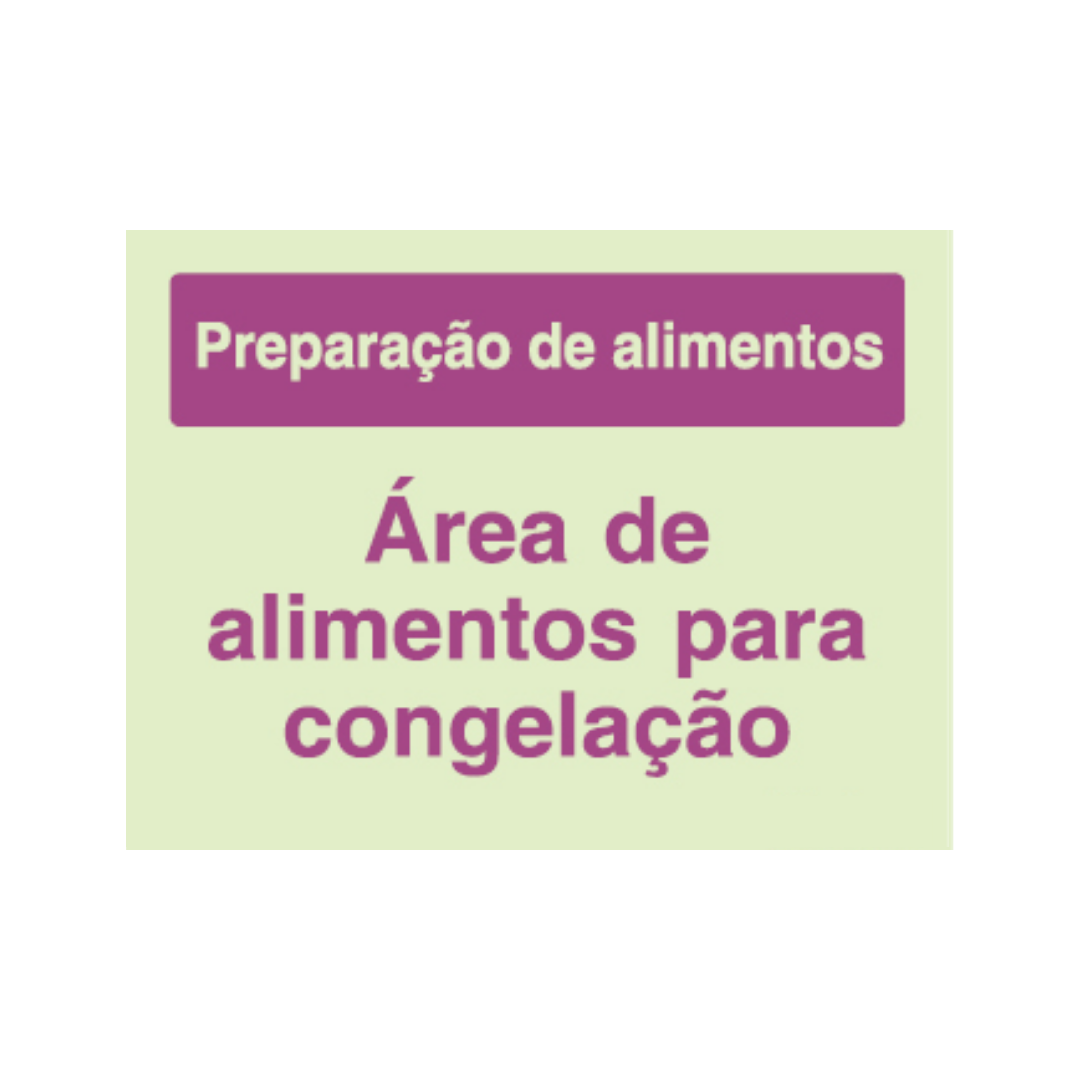 Sinalética Informação Contolo de Qualidade: Área de Alimentos para Congelação - CQ0031