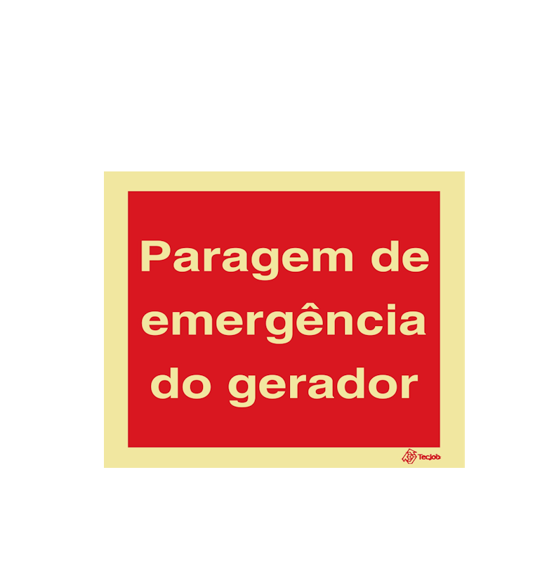 Sinalética Paragem de Emergência do Gerador - I0512