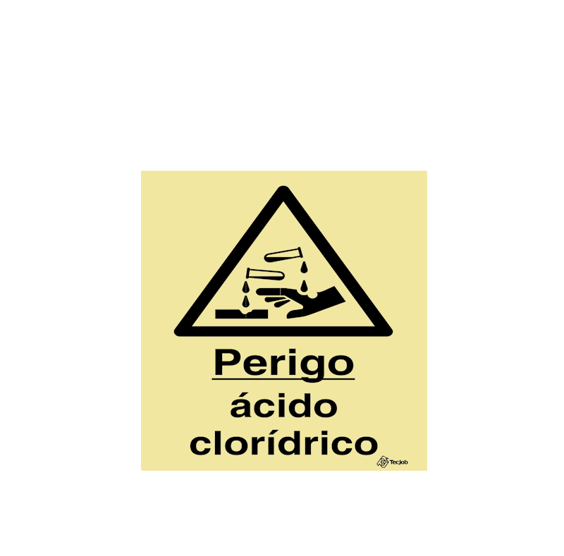 Sinalética Perigo Ácido Clorídrico - IS0276