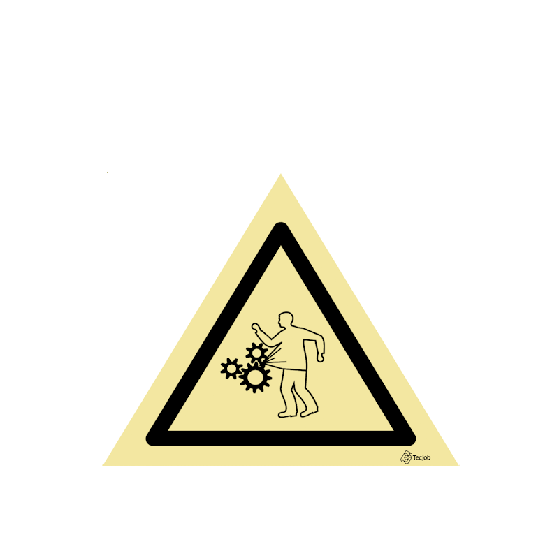 Sinalética Perigo de Entalamento Não Usar Roupas Largas e Manter Distância de Segurança – IS0219