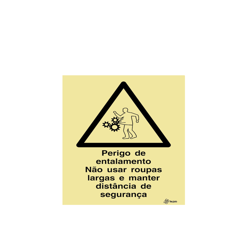 Sinalética Perigo de Entalamento Não Usar Roupas Largas e Manter Distância de Segurança - IS0242