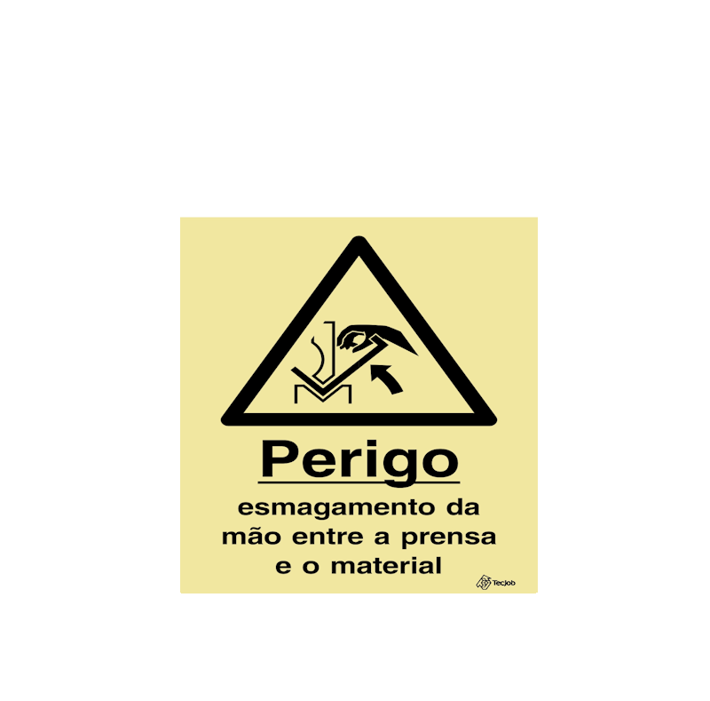Sinalética Perigo Esmagamento da Mão Entre a Prensa e o Material - IS0248