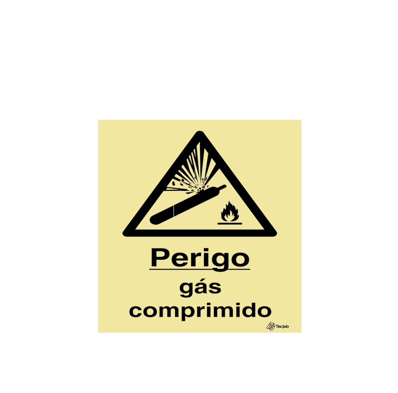 Sinalética Perigo Gás Comprimido - IS0333