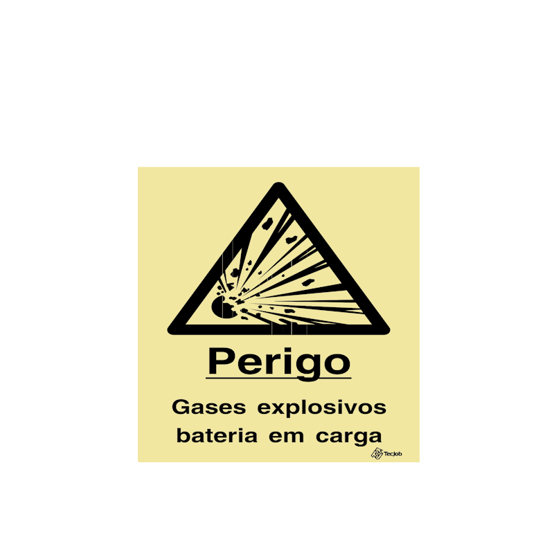 Sinalética Perigo Gases Explosivos Bateria em Carga - IS0281