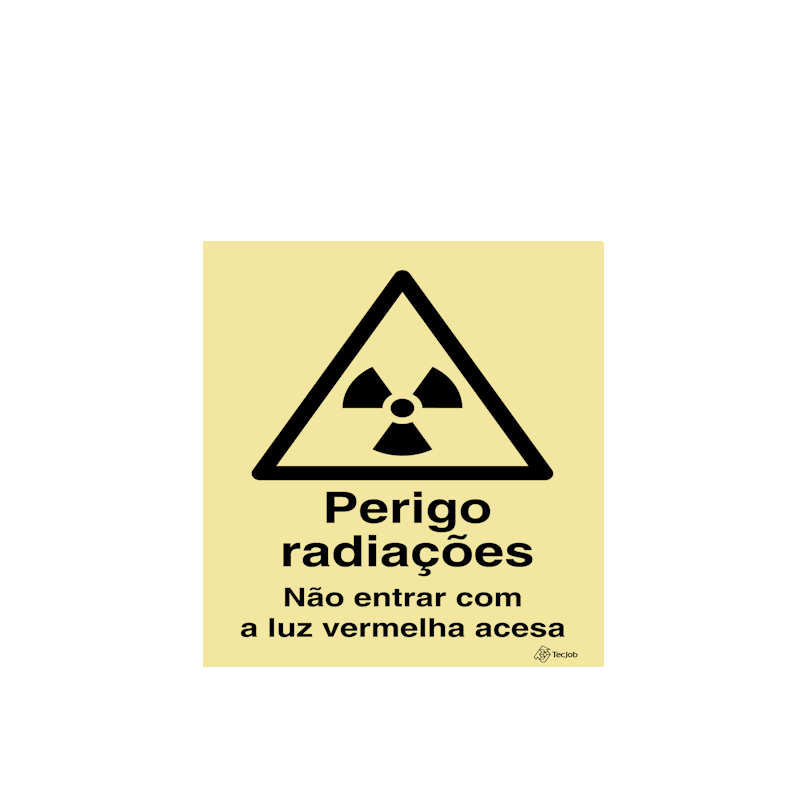Sinalética Perigo Radiações Não Entrar com a Luz Vermelha Acesa – IS0158