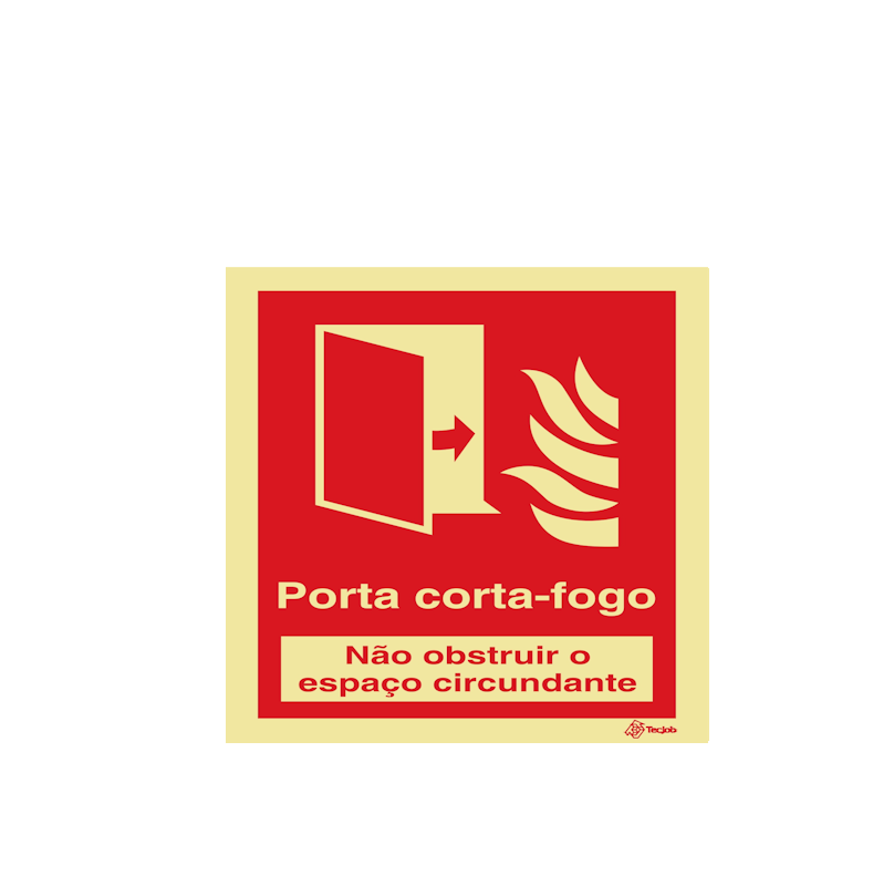 Sinalética Porta Corta-Fogo Não Obstruir o Espaço Circundante - I0327