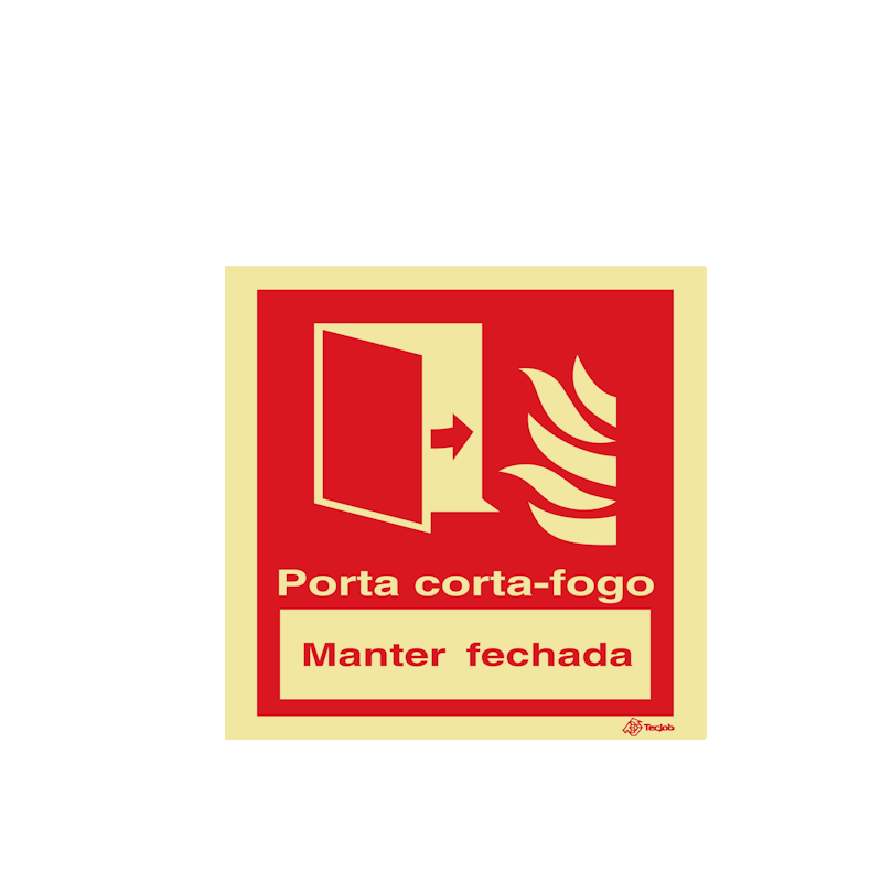 Sinalética Porta Corta-Fogo Manter Fechada - I0326