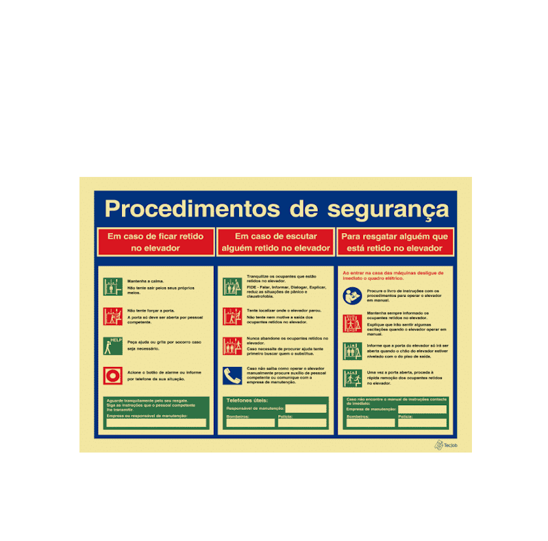 Sinalética Procedimentos de Segurança – I0417