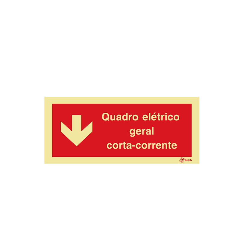 Sinalética Quadro Elétrico Geral Corta-Corrente em Baixo – I0648