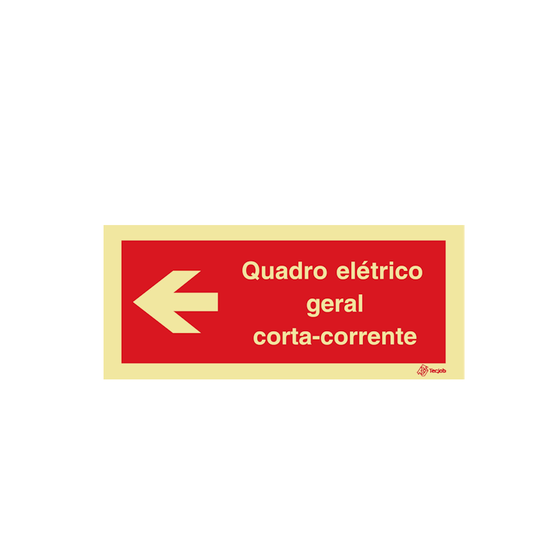 Sinalética Quadro Elétrico Geral Corta-Corrente à Esquerda - I0651