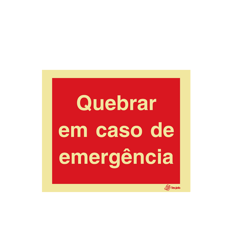 Sinalética Quebrar em Caso de Emergência - I0551