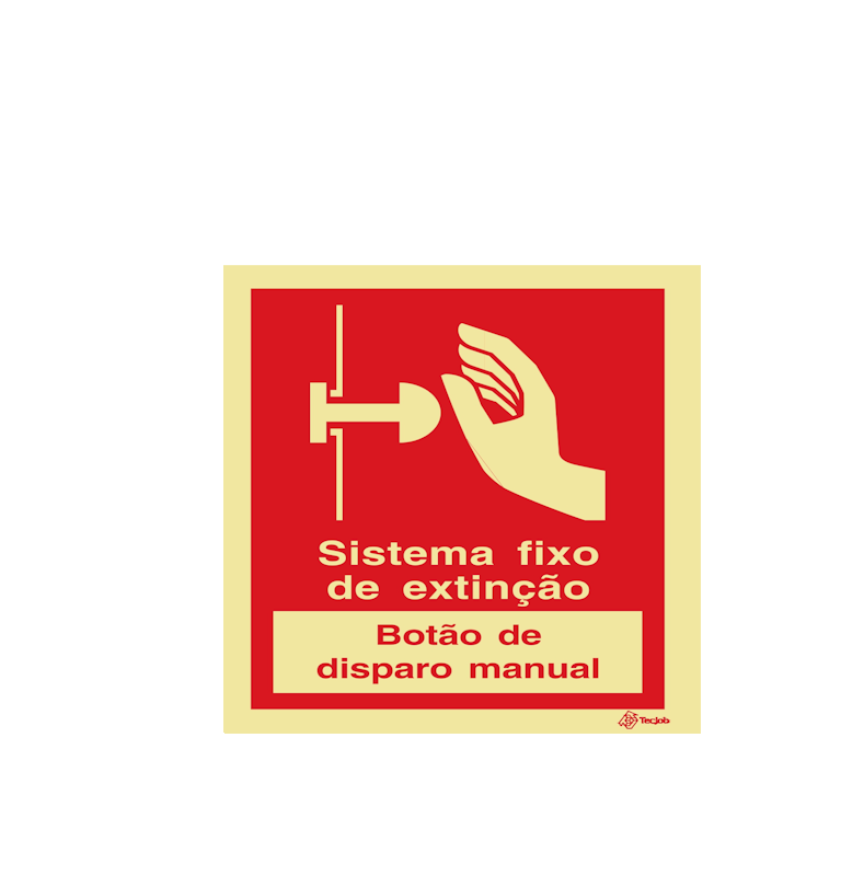Sinalética Sistema Fixo de Extinção Botão de Disparo Manual - I0321