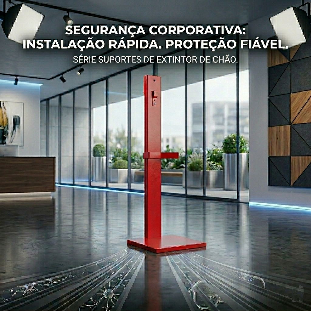 Suporte de Chão para Extintores - Vermelho