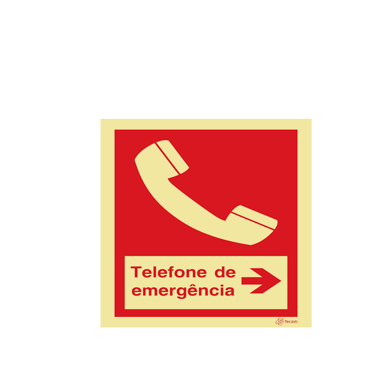 Sinalética Telefone de Emergência à Direita - I0275