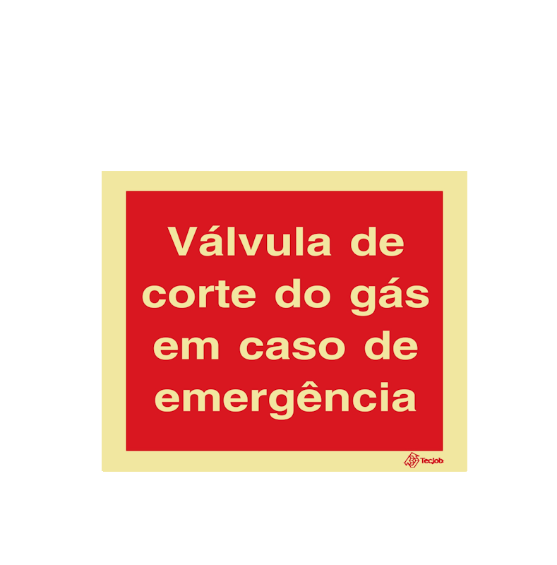 Sinalética Válvula de Corte do Gás em Caso de Emergência - I0555