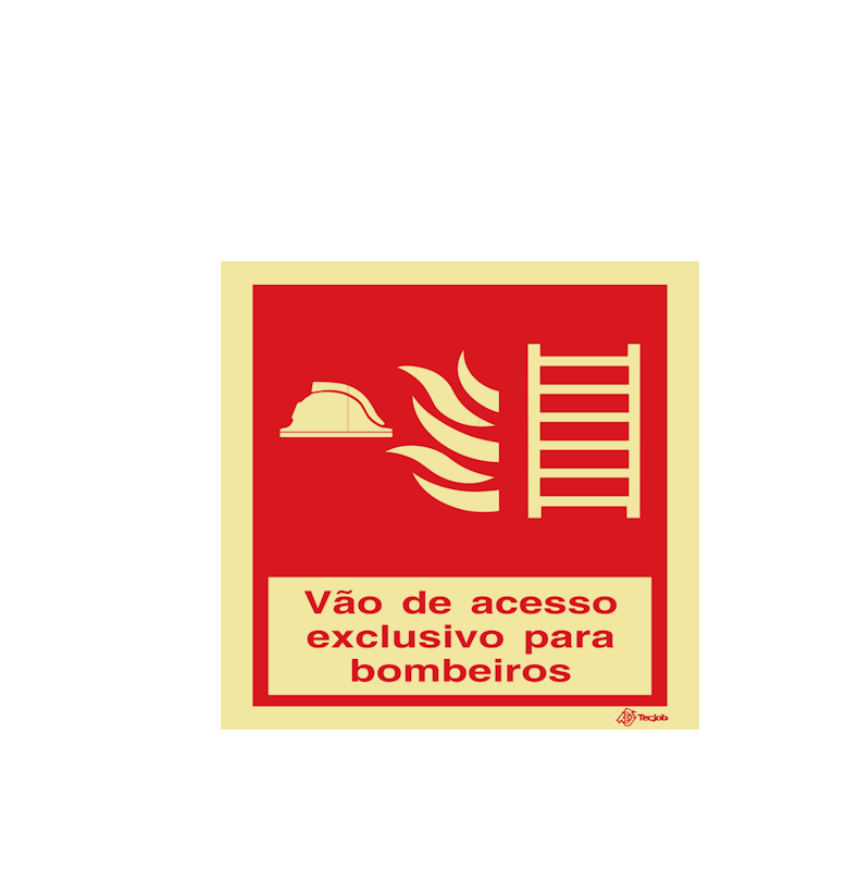 Sinalética Vão de Acesso Exclusivo para Bombeiros - I0333